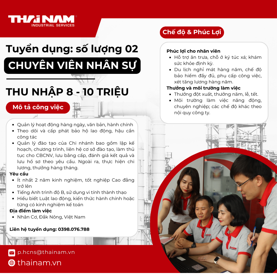 Bảng tin tuyển dụng - Thái Nam